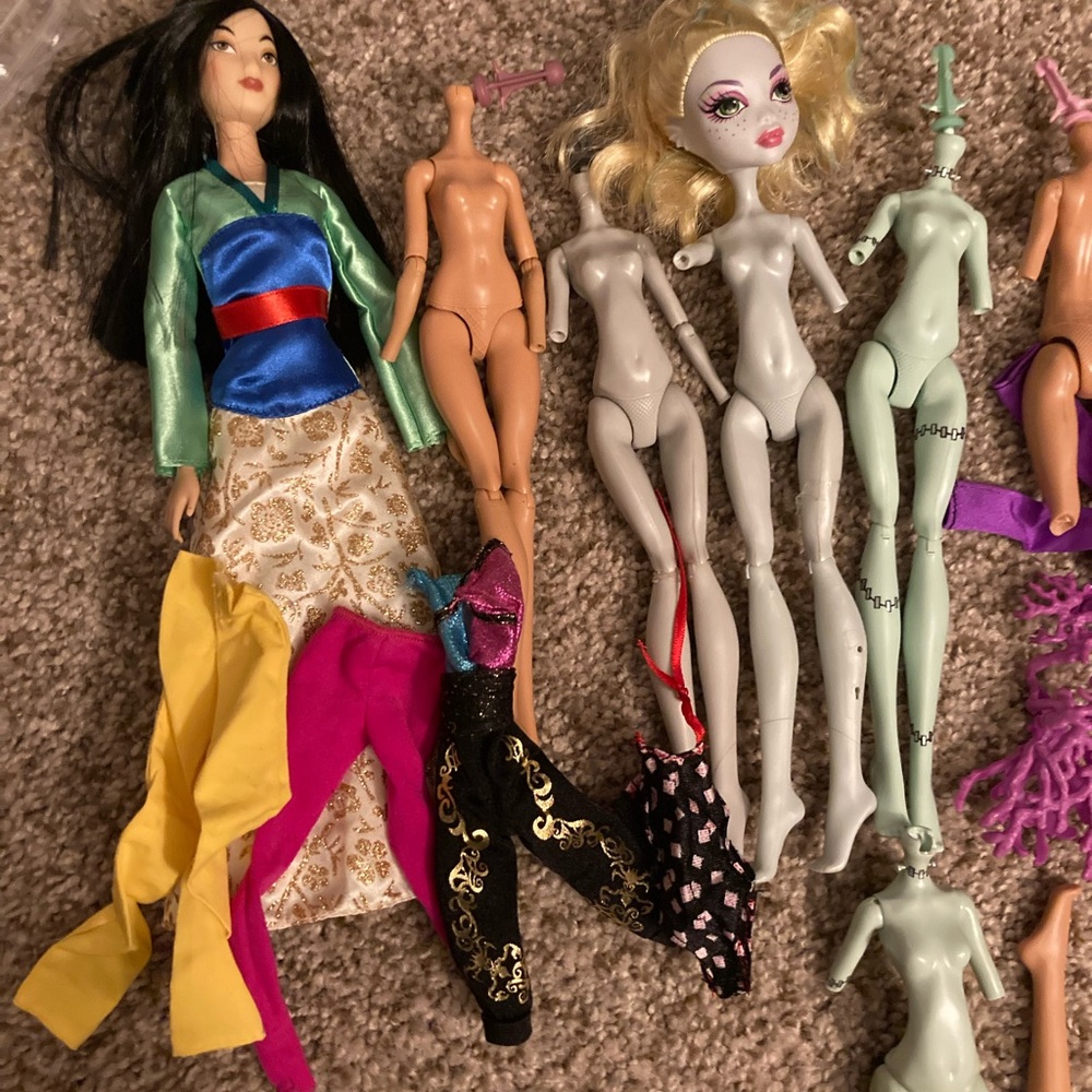 Monster High Doll Parts and Mulan Doll